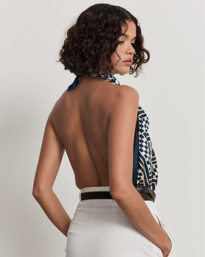 Lisu Ya Mokonzi Silk Scarf | Navy 90cm