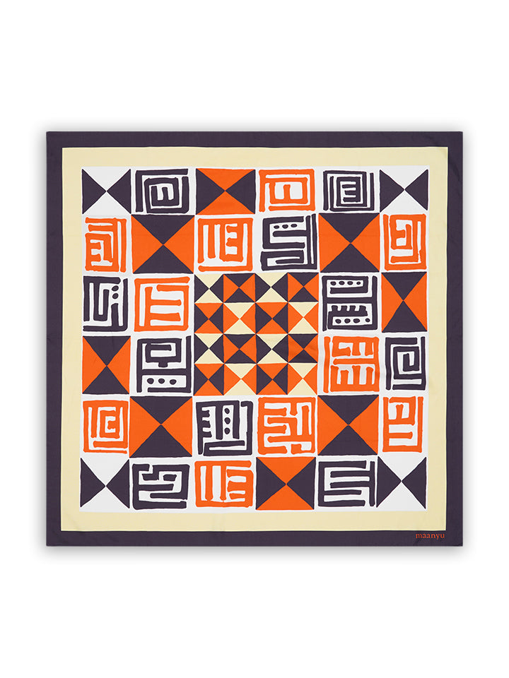 Nzelá Ya Bantou Silk Scarf | Orange 90cm