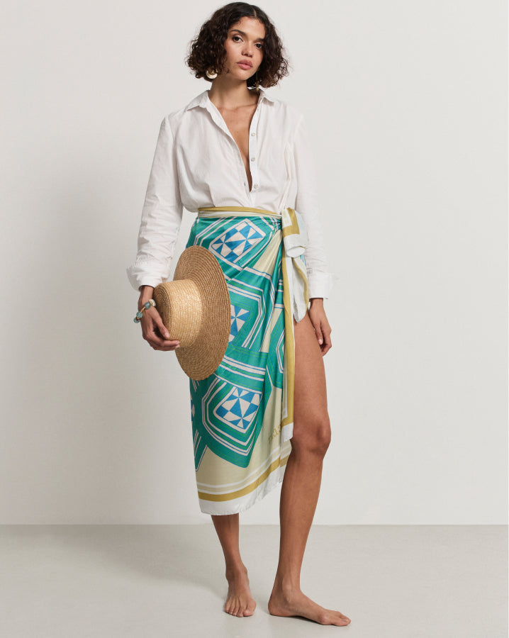 Diama Silk Sarong | Blue