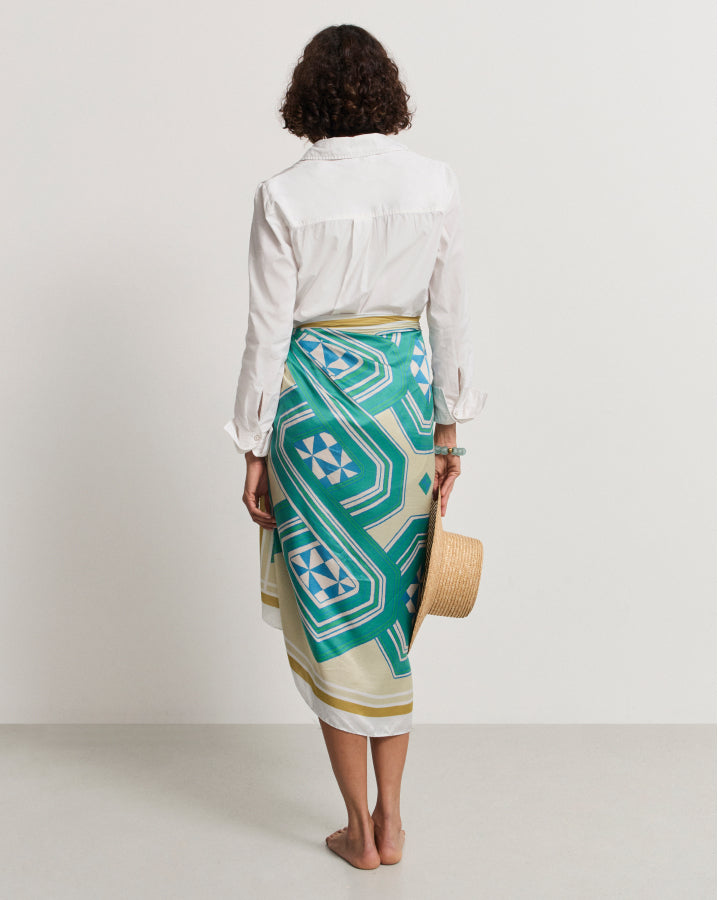 Diama Silk Sarong | Blue