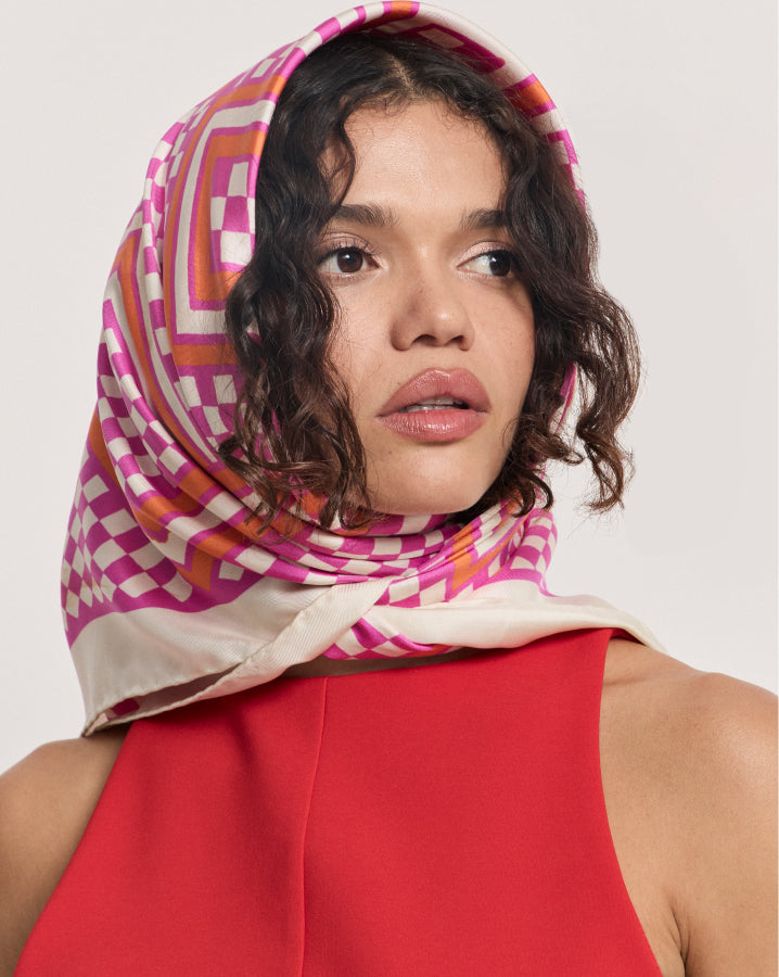 Lisu Ya Mokonzi Silk Scarf | Pink 90cm
