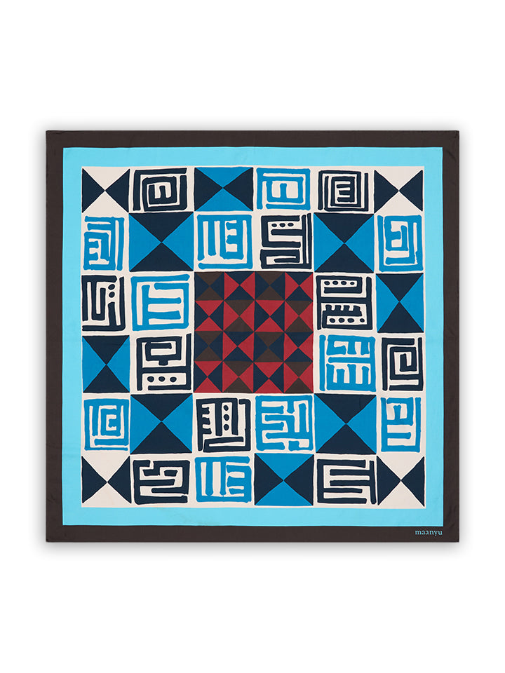 Nzelá Ya Bantou Silk Scarf | Blue 90cm